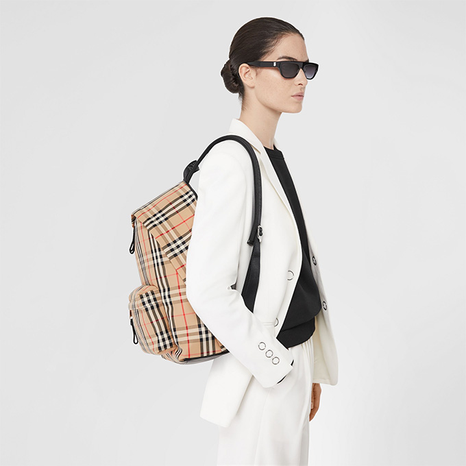 burberry vintage check nylon backpack